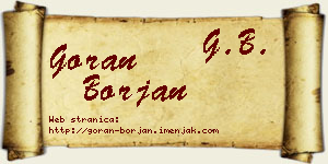 Goran Borjan vizit kartica